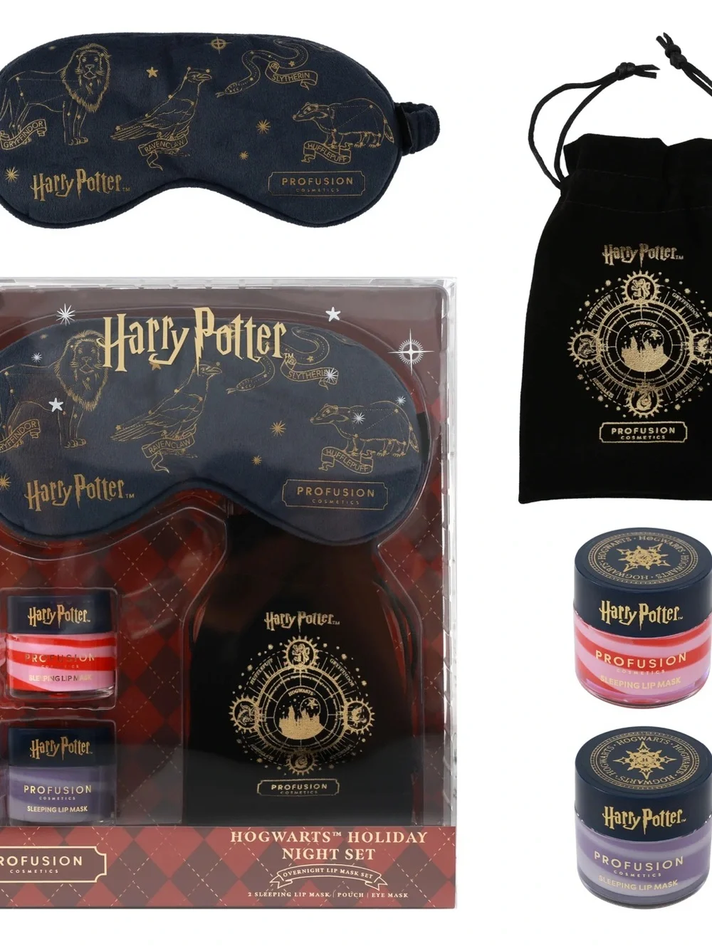 Profusion Cosmetics Harry Potter Holiday Night Set Black & Gold + Mirror NWT